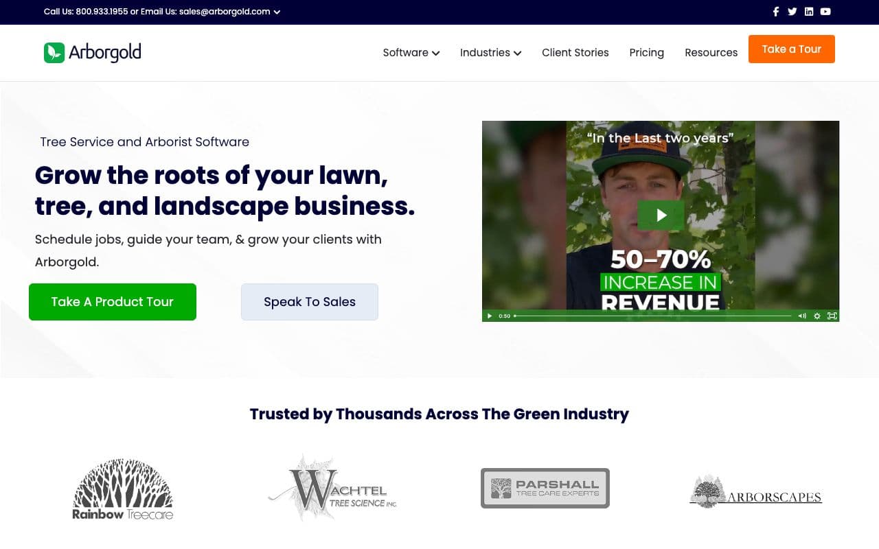 The Arborgold homepage