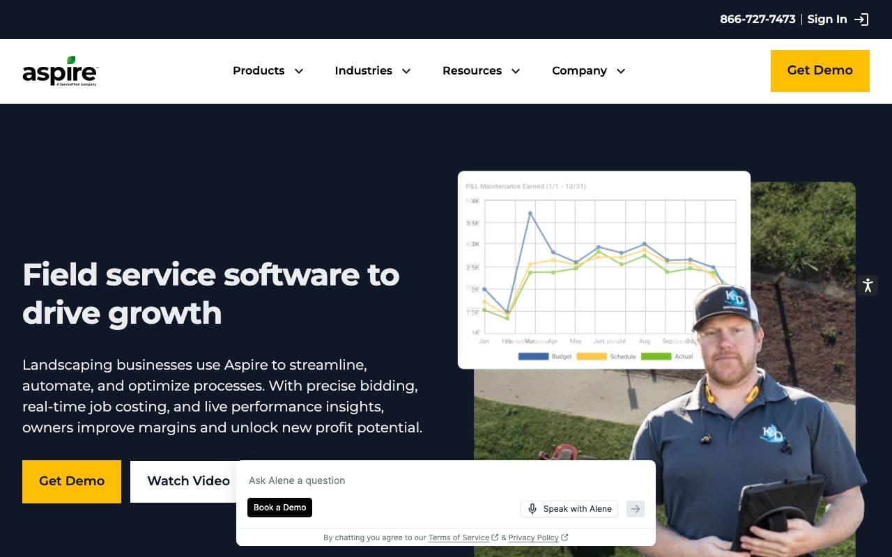 The Aspire homepage