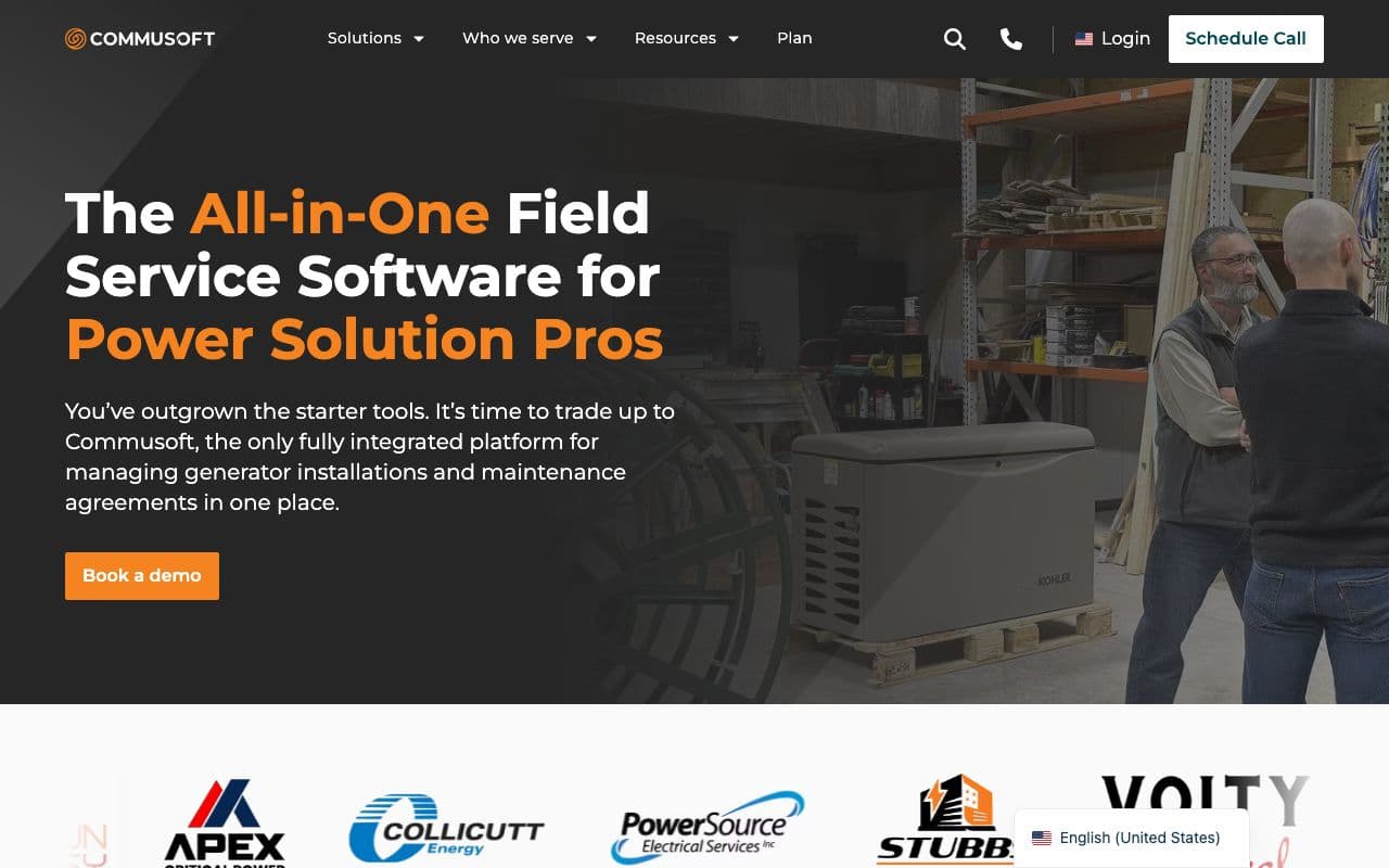 The Commusoft homepage