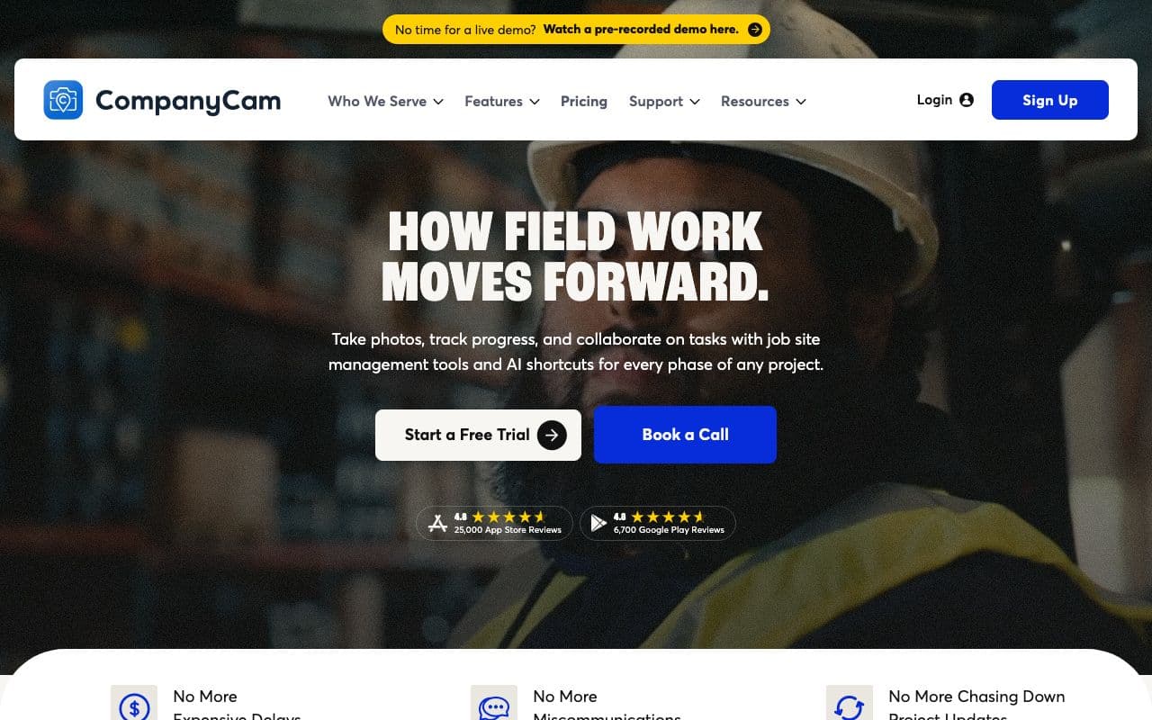 The CompanyCam homepage