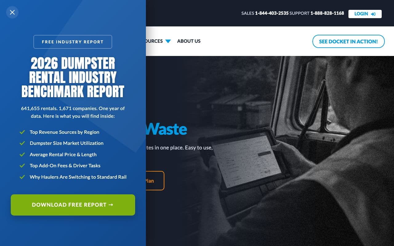The Docket homepage