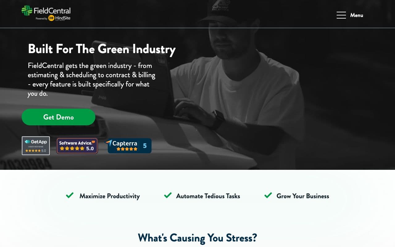 The HindSite FieldCentral homepage