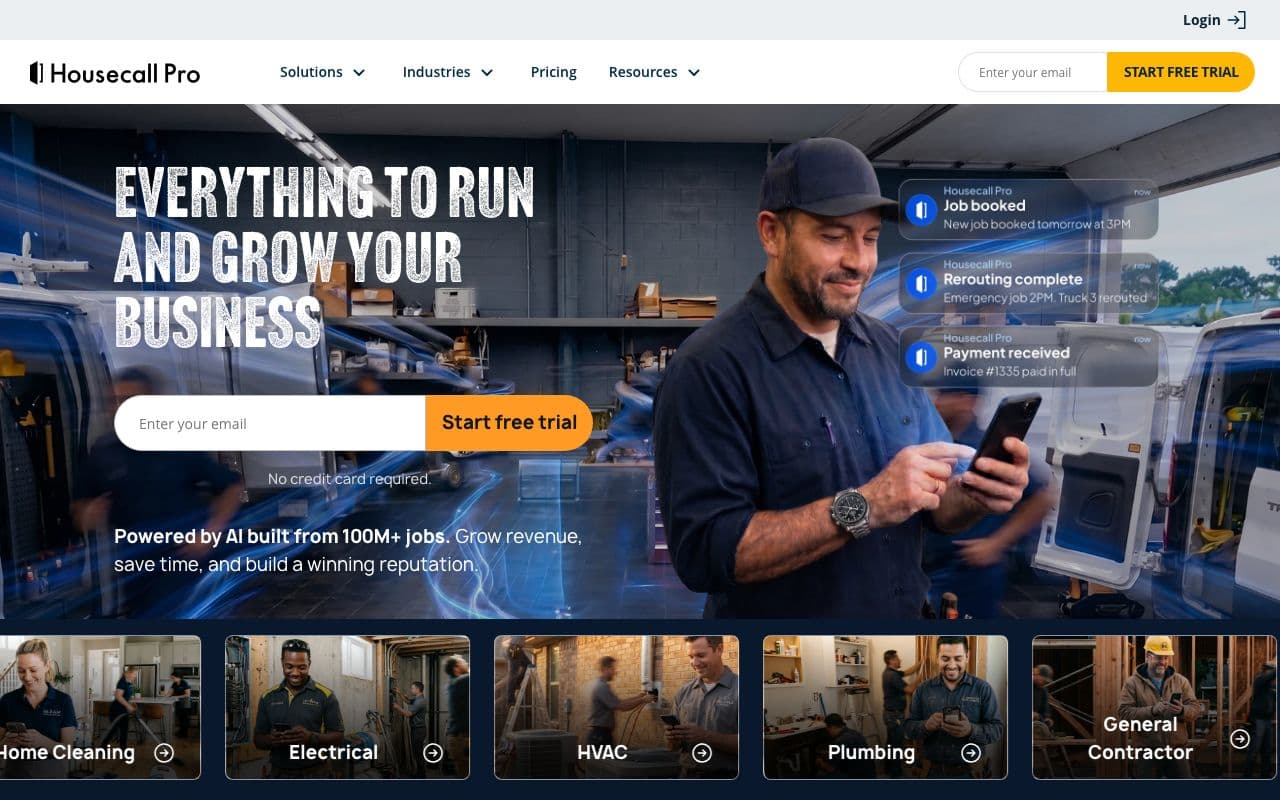The Housecall Pro homepage