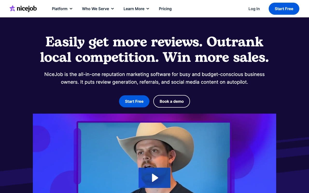 The NiceJob homepage