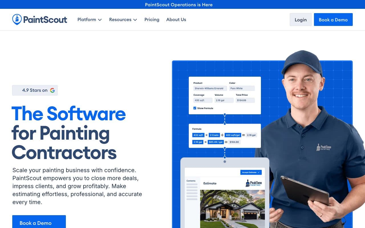 The PaintScout homepage