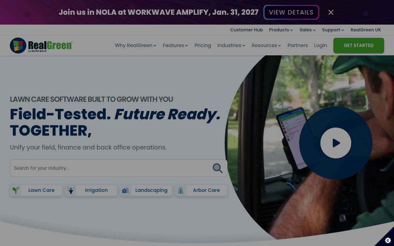The RealGreen homepage