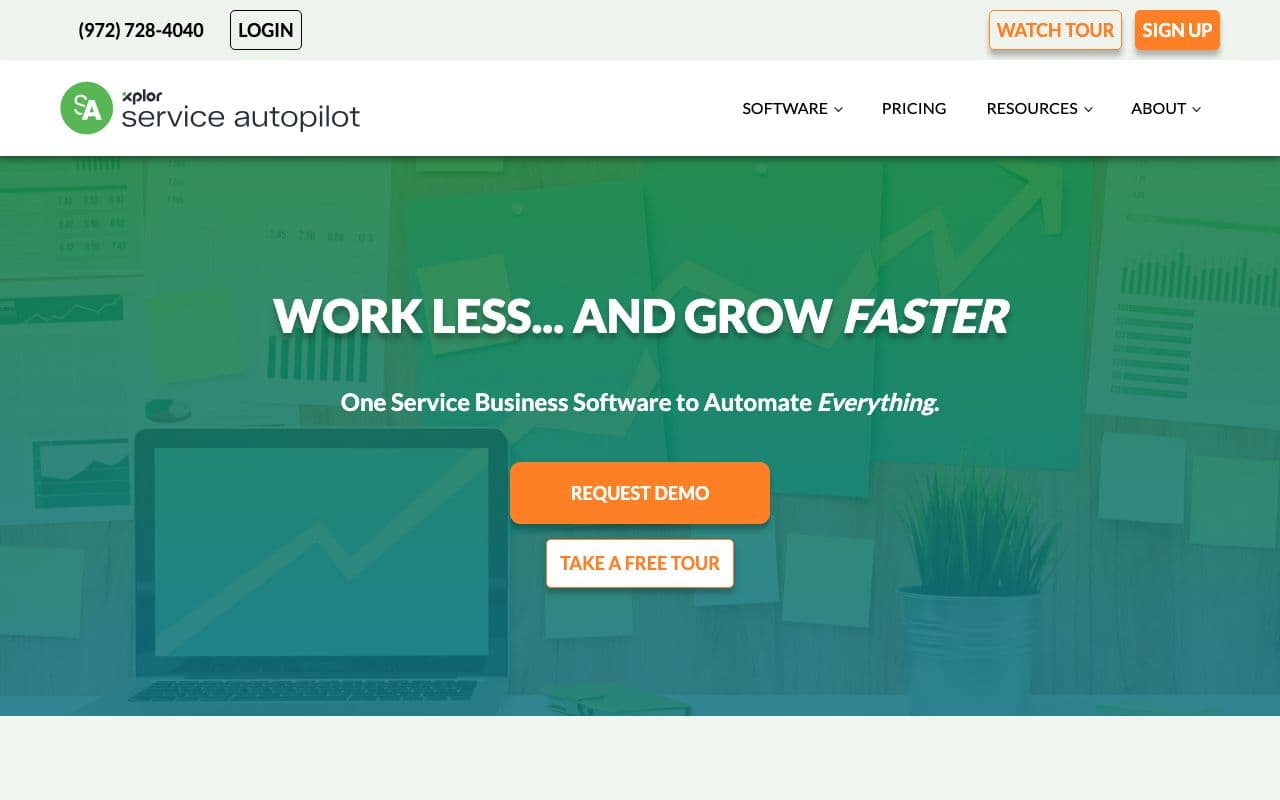 The Service Autopilot homepage