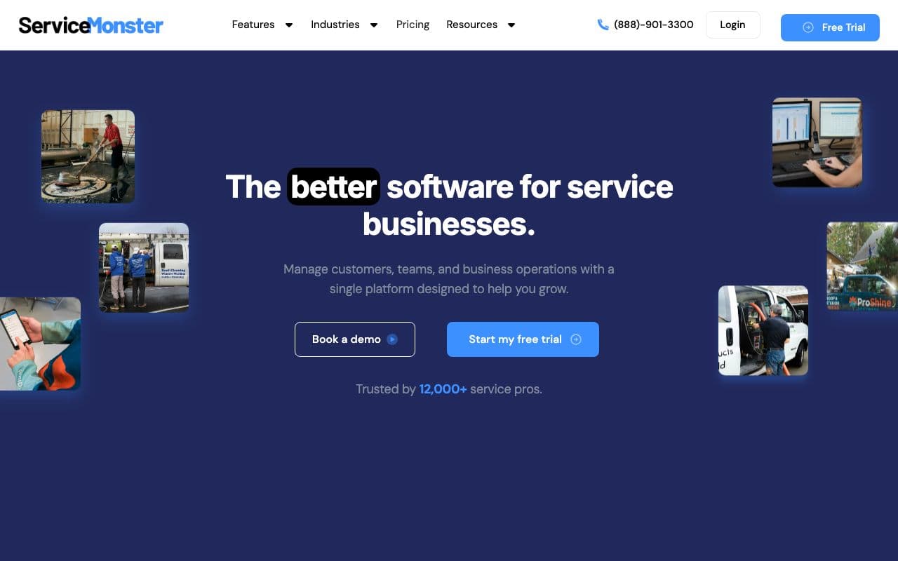 The ServiceMonster homepage