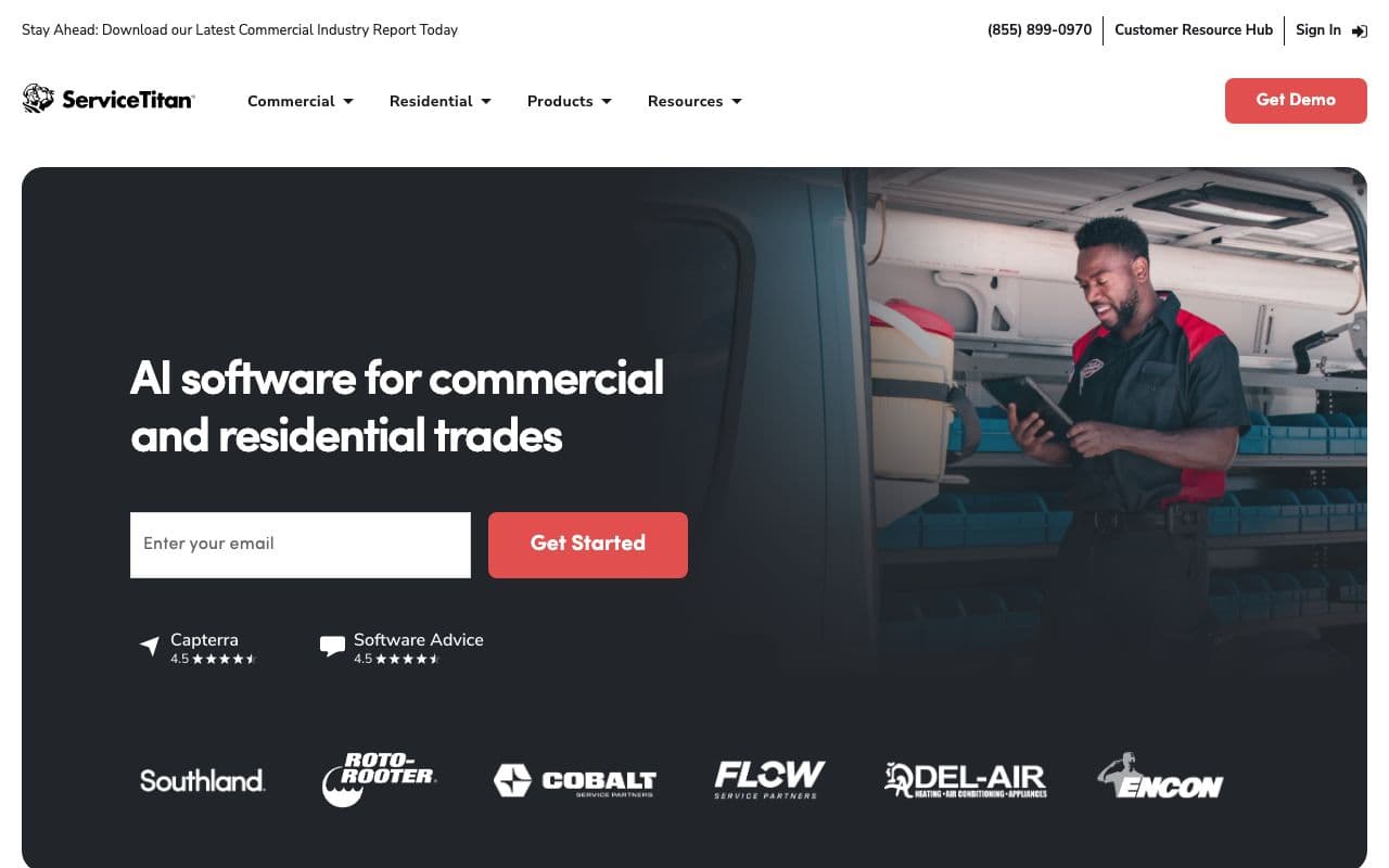 The ServiceTitan homepage