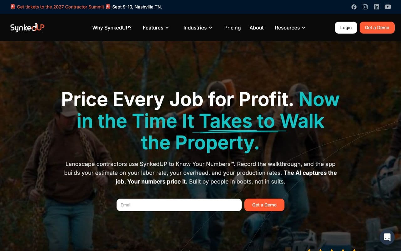 The SynkedUP homepage