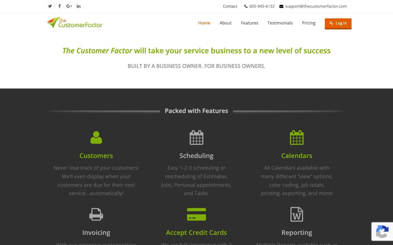 The The Customer Factor homepage
