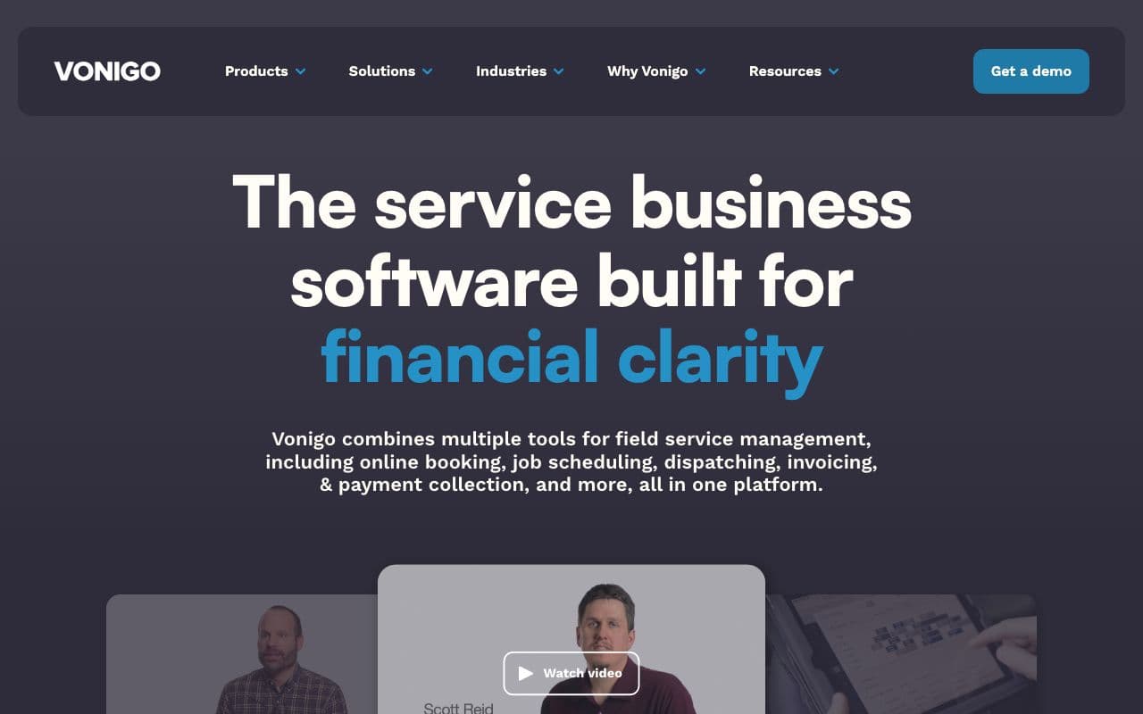 The Vonigo homepage